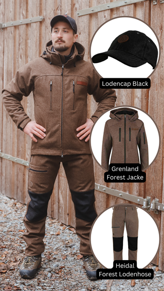 Hedlund Kombi: Cap, Grenland Forest Jacke, Heidal Forest Hose