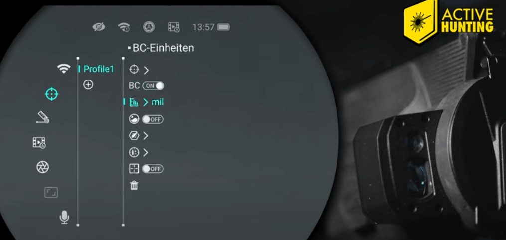 Nocpix MATE H50R Menü