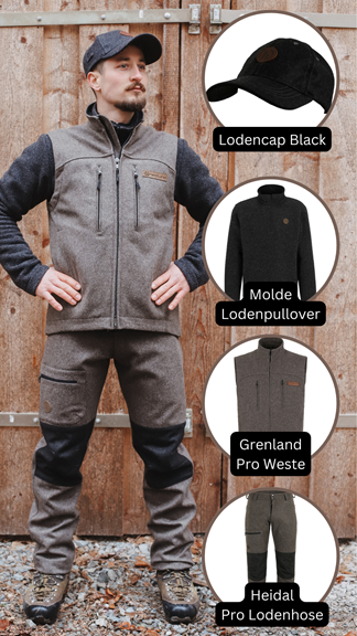 Hedlund Kombi: Cap, Molde Pullover, Grenland Pro Weste, Heidal Pro Hose