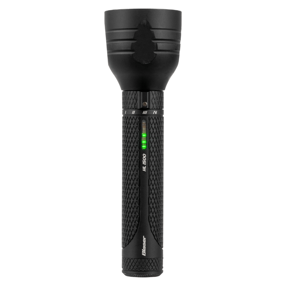 Blaser Taschenlampe HL 1500 schwarz stehend vorne