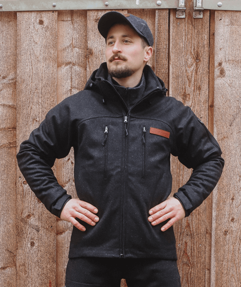 Hedlund Grenland Black Lodenjacke mit Kapuze
